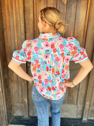 WildFlower High Collar Blouse