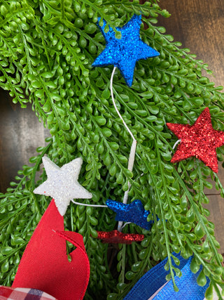 Wreath Grapevine Patriotic Oval Sm