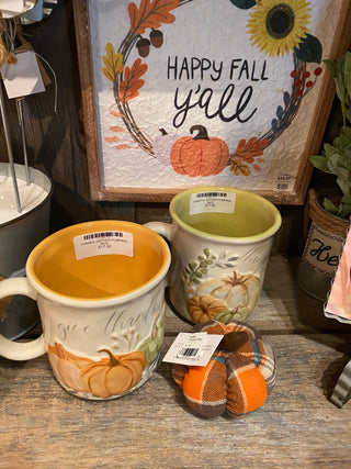THANKFUL GATHER PUMPKIN MUG