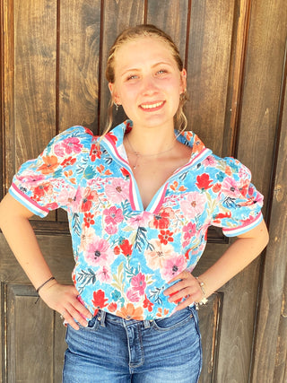 WildFlower High Collar Blouse