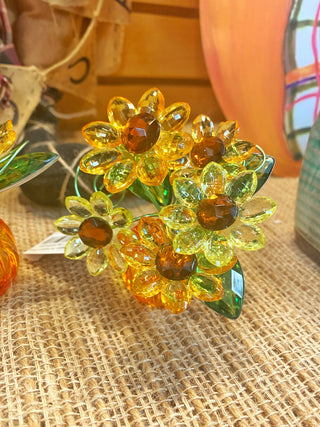 Acrylic Sunflower Pumpkin Posy - 4"