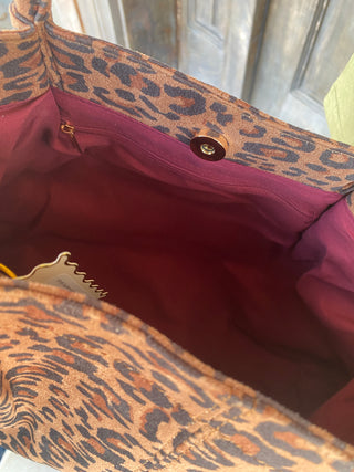 Aubrey Leopard Suede Bag