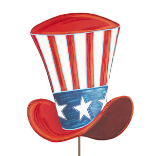 Uncle Sam Hat Metal Decor – Patriotic Stake or Hanging Accent