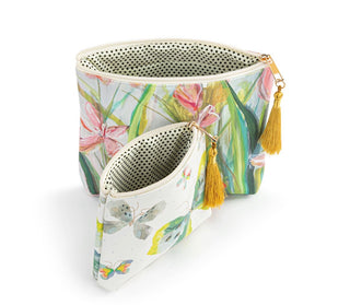 Floral + Butterfly Zip Pouch Set of 2