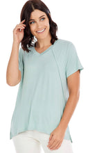 Load image into Gallery viewer, Minah V-neck Tee Seafoam XL