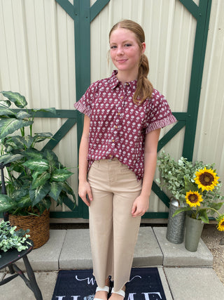 Stevie Top Maroon