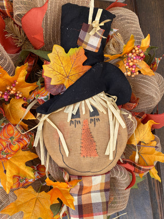 Wreath Mesh Rustic Scarecrow