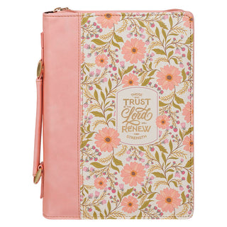 Floral notebook with pink cover and motivational quote on a white background