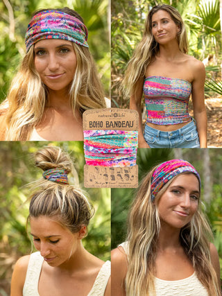 Boho Bandeau Pnk Wtrclr Patchwork