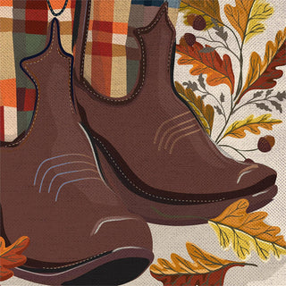 Fall Cowboy Boots Burlap Flag Garden