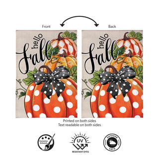 Patterned Pumpkins Burlap Flag Garden