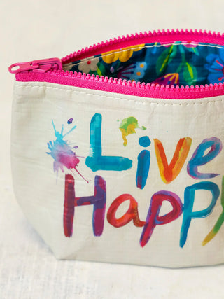 Reversible Zip Pouch Live Happy