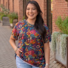 Load image into Gallery viewer, Basic Navy Floral Tee