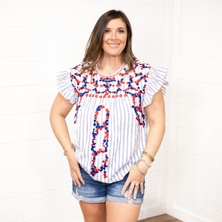Beck Blue Stripe Top