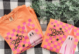 Boo Checkered Ghost Tee