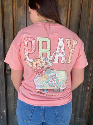 Pray Highland Cow Graphic Tee