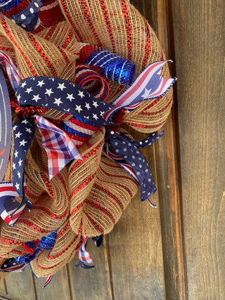 Wreath Mesh Patriotic 4th of July