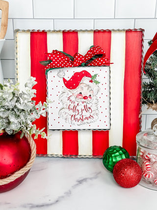 Santa Christmas plaque with 'have a holly jolly Christmas' text