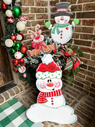 Martin's Snowman Green Scarf Md