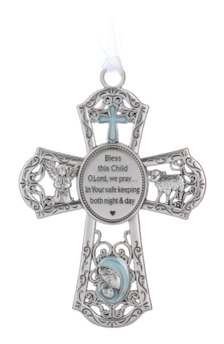 Crib Cross Orn Blue