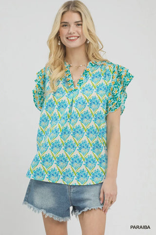 Turquoise Floral Print