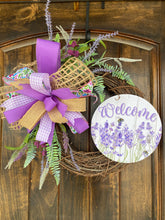 Load image into Gallery viewer, Grapevine Wreath Lavender