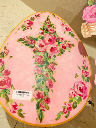 Pink Roses Cross on Egg