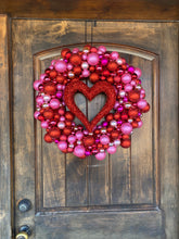 Load image into Gallery viewer, Valentine Pink Multi Ball Wreath 24&quot;