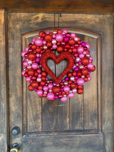 Valentine Pink Multi Ball Wreath 24"