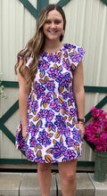 Load image into Gallery viewer, Pink Tropical Rachel Tiered Dress M