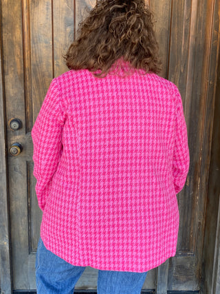 Houndstooth Pink Elle Blazer