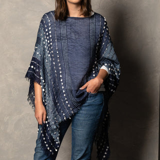 Textured Poncho Navy
