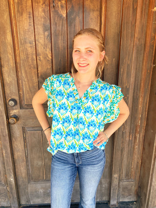 Turquoise Floral Print