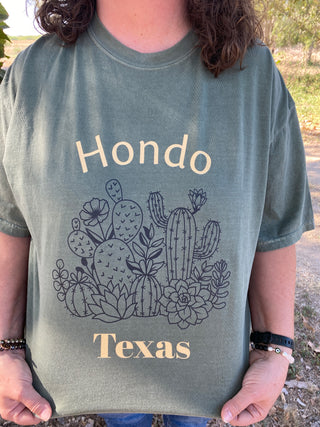 Hondo Cactus Tee Green Unisex garment-dyed heavyweight