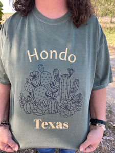 Hondo Cactus Tee Green Unisex garment-dyed heavyweight