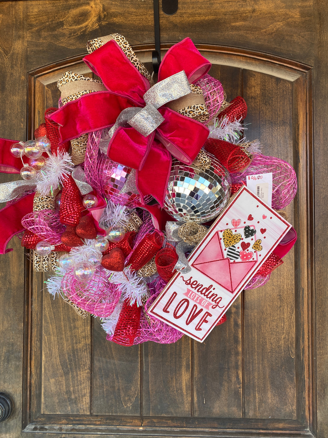 Wreath Valentine Leopard Love