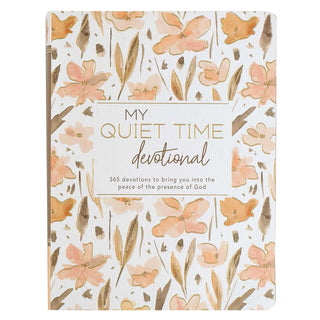 Book titled 'My Quiet Time devotional' with floral design on cover