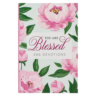 Book cover with pink floral design and 'You Are Blessed 366 Devotions' text
