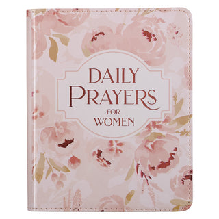 Daily Prayers For Women in pink font on a light pink and white rose floral background.