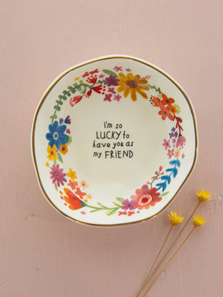 Decorative dish with floral design 