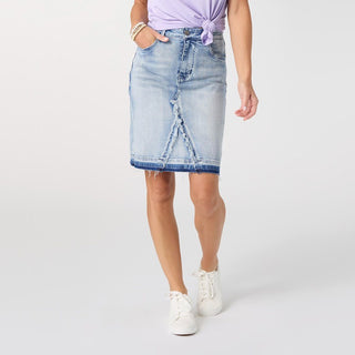 XL - EverStretch Short Skirt with Fray Detail...