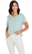 Load image into Gallery viewer, Minah V-neck Tee Seafoam S