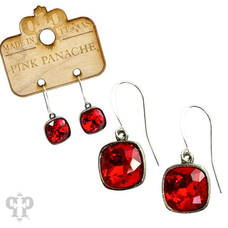 Earring Crystal Dangle Sq