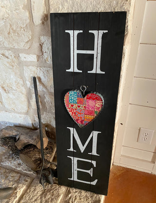 Patchwork Wood Heart