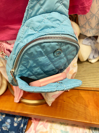 Rhea Puffer Crossbody - Sky Blue