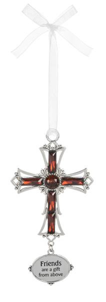 Friends Are a Gift from Above Cross Ornament
