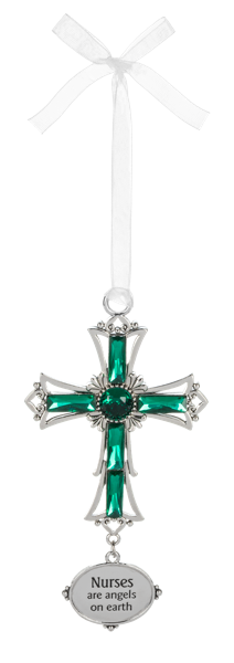 Nurses Are Angels on Earth Cross Ornament
