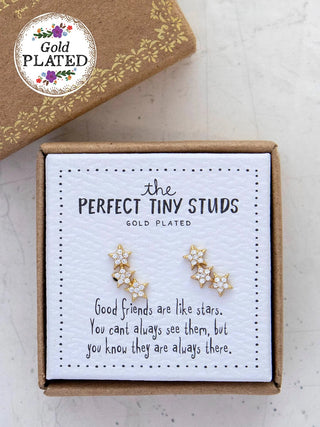 gold plated star stud earrings