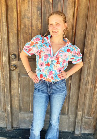 WildFlower High Collar Blouse