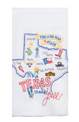 Texas Embroidered Towel